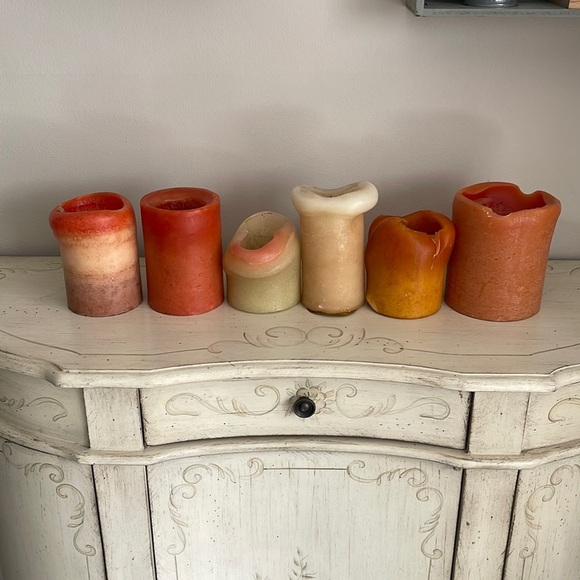 Bundle of 6 pre-loved autumnal colored candles - Picture 1 of 12